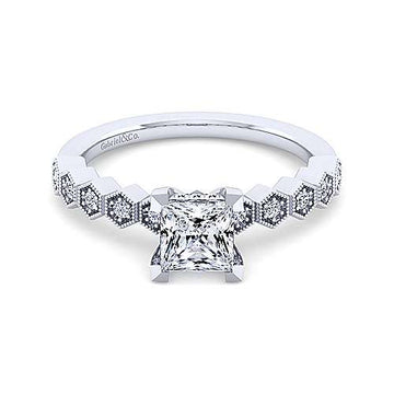 14KW Diamond Engagement Semi-Mount Ring, .16 CTW